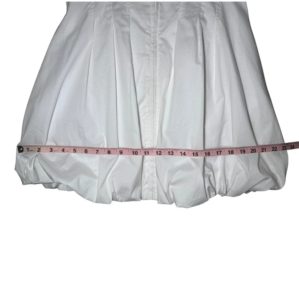 Steve Madden Bubble Hem Zip Gale Dress Women Medium White Sleeveless V-Neck NWT - Picture 10 of 11